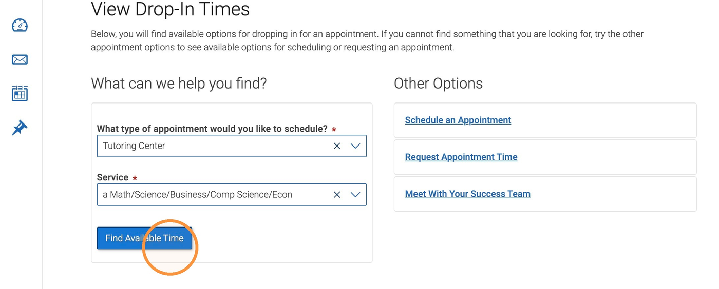 Find Available Time button