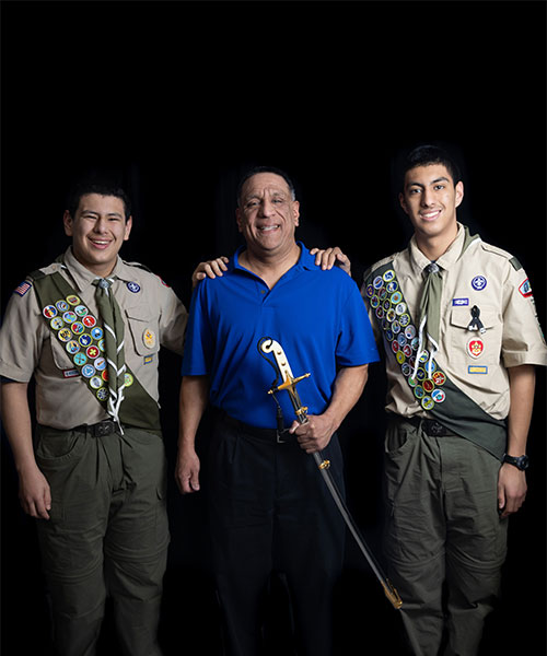 Ron Caro with Ricky and Ronnie Caro Jr.