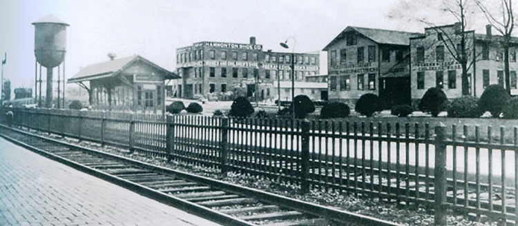 view from railroad tracks